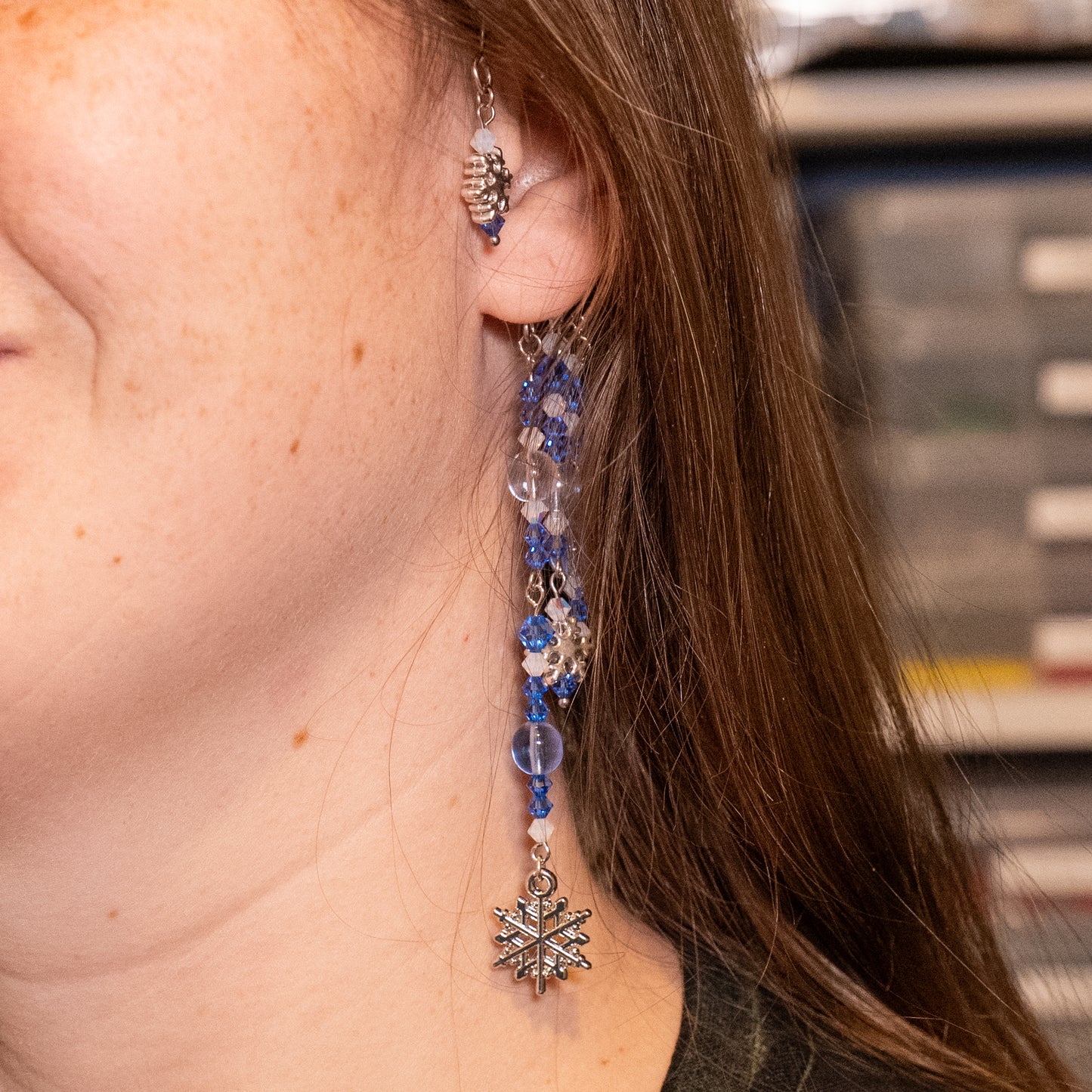 Ear cuffs with snowflakes