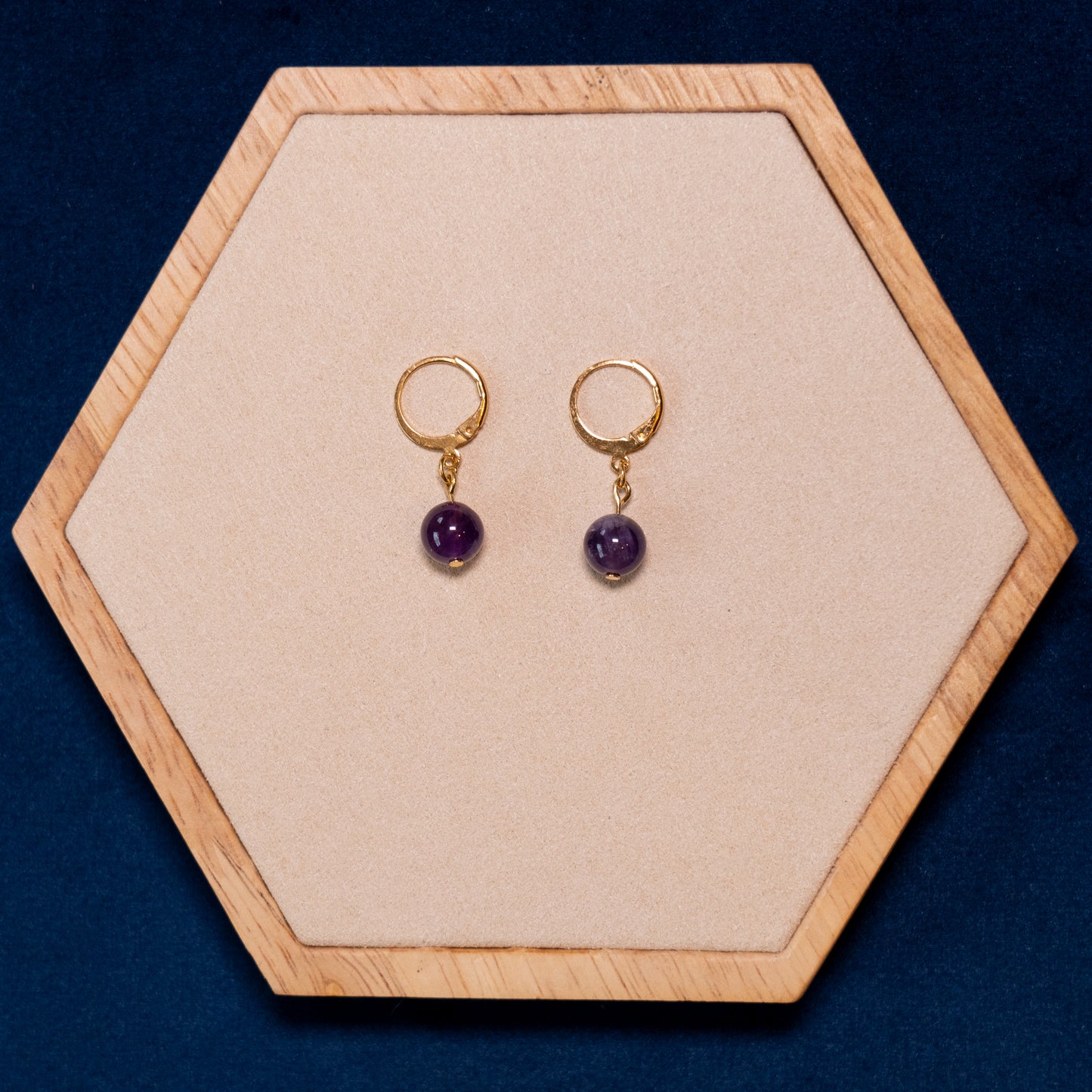 Small earrings with gemstone beads