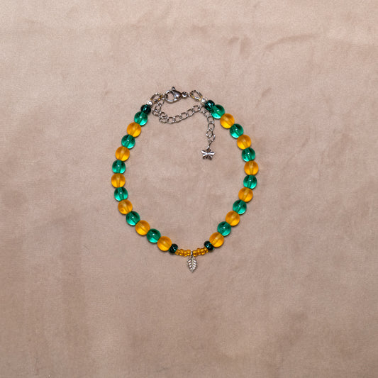 Armband herfst met ronde kralen en rocailles