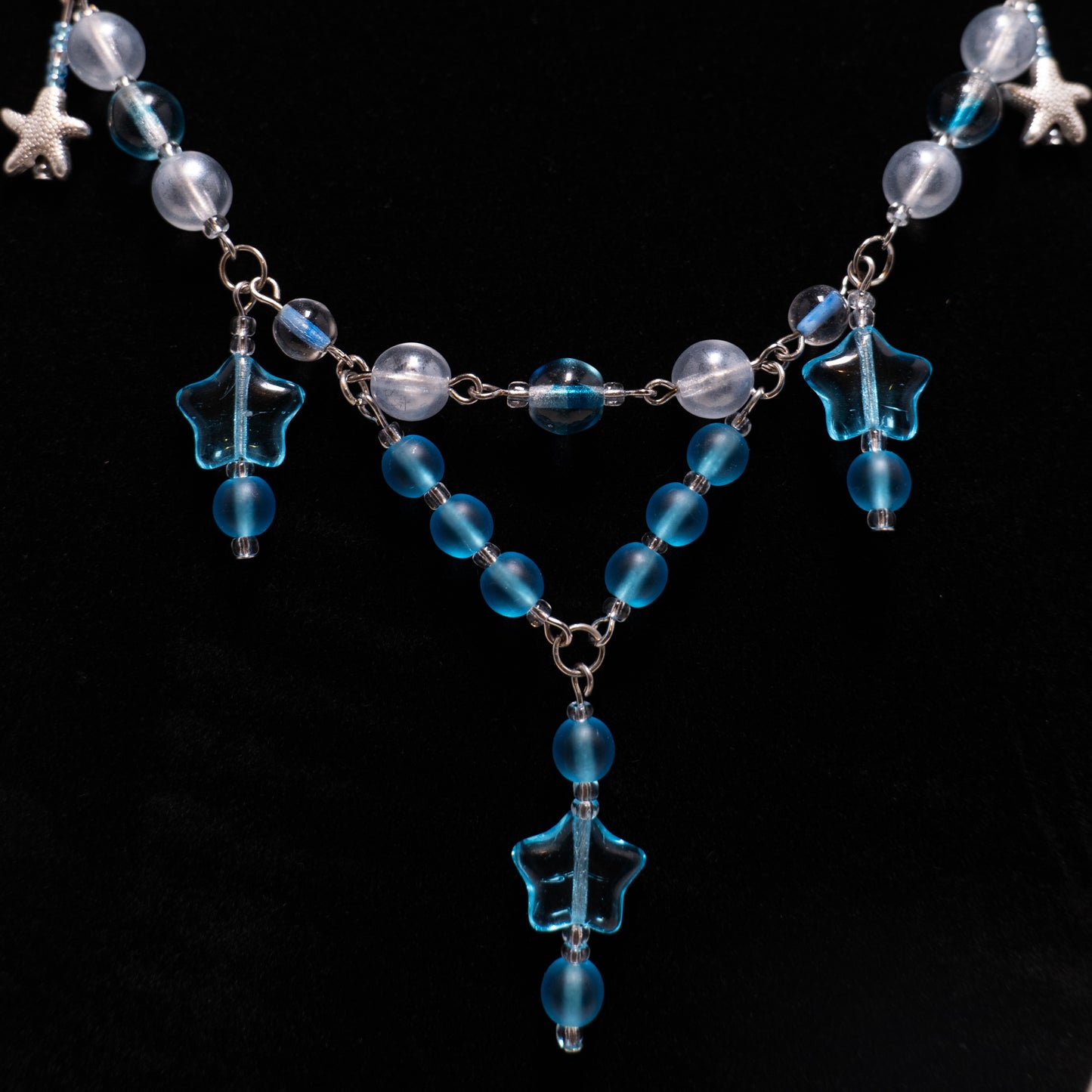 Detailfoto van blauwe sterren