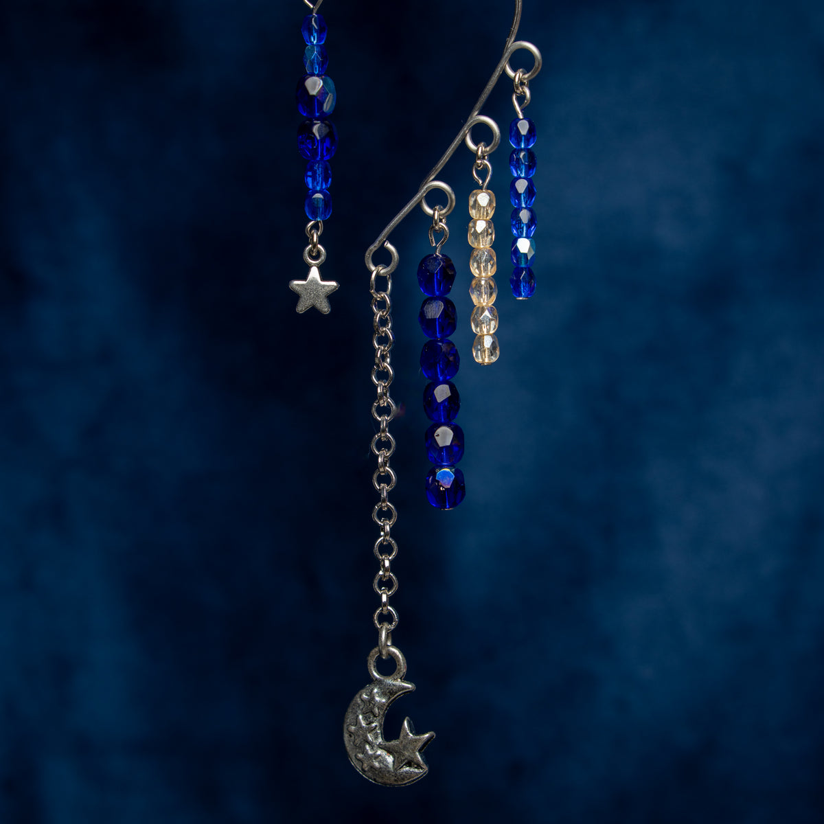 Starry Night Ear Cuffs with Moon and Stars