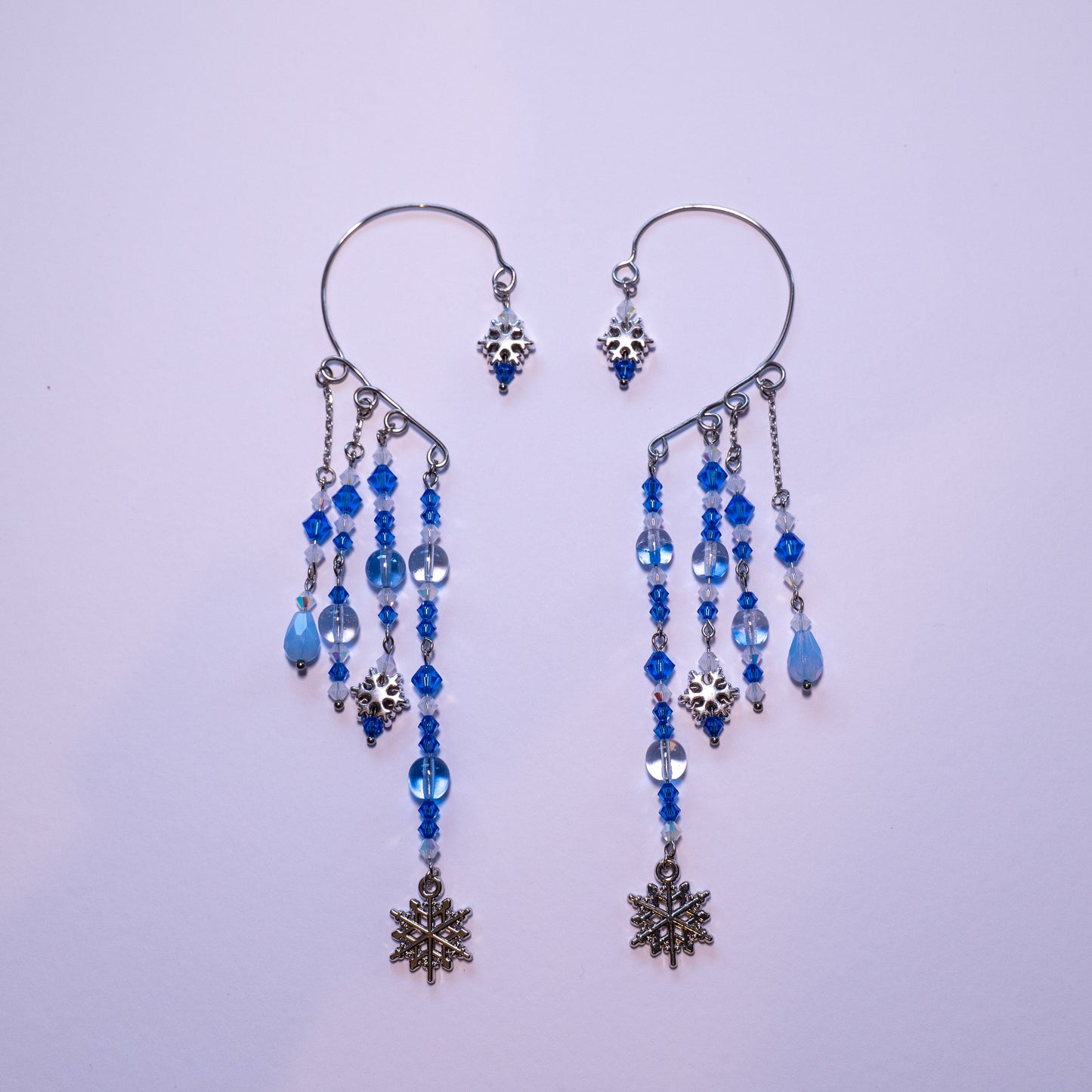 Ear cuffs with snowflakes