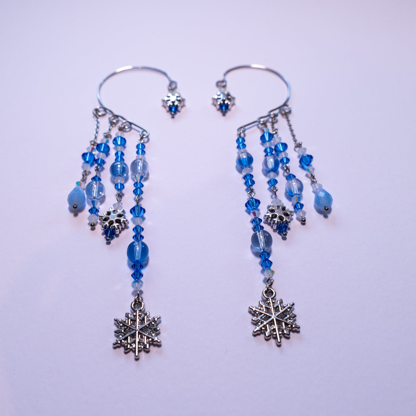 Ear cuffs with snowflakes