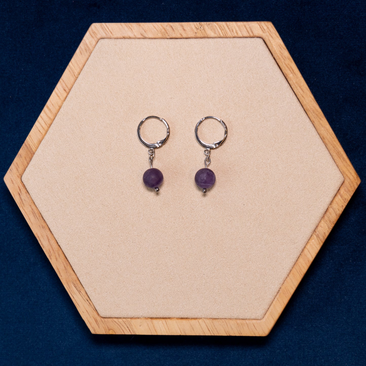 Kleine oorbellen met halfedelsteen kralen