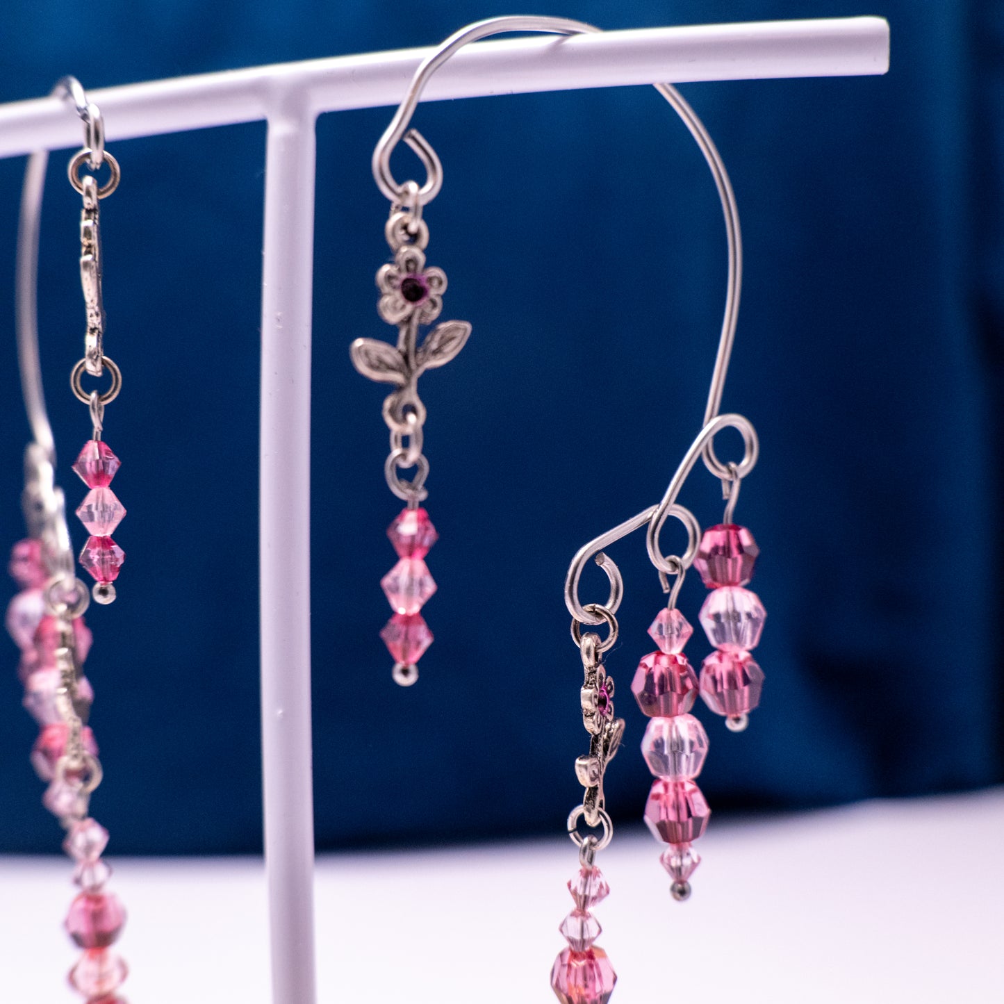 Ear cuffs roze met bloem