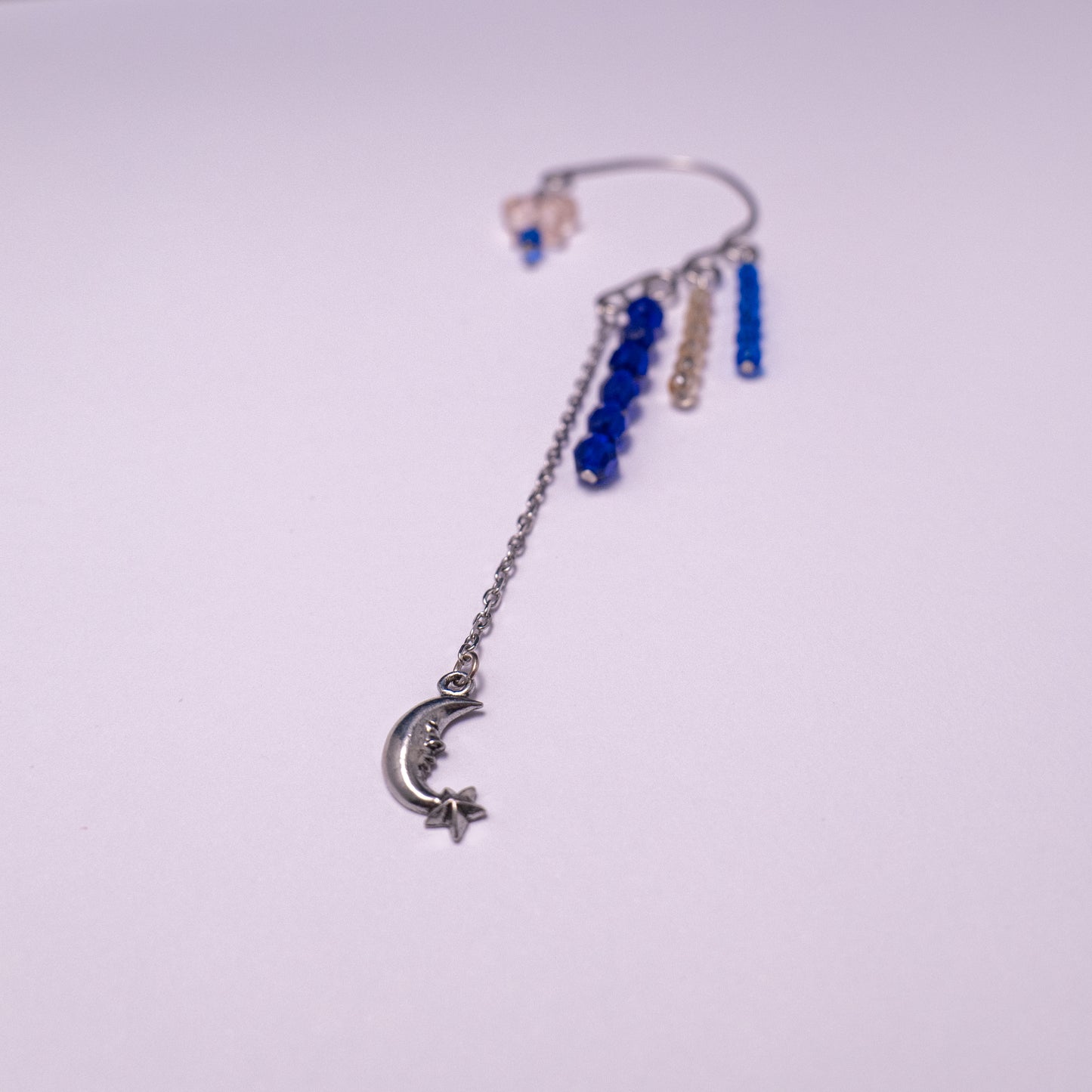 Ear cuffs met maan en sterren blauw