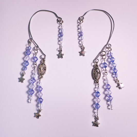 Blauwe ster ear cuffs