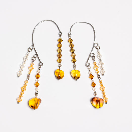 Ambervlam ear cuffs