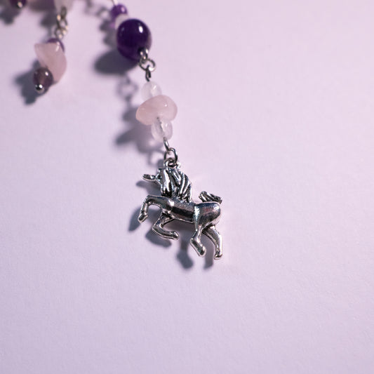 Amethist eenhoorn ear cuffs