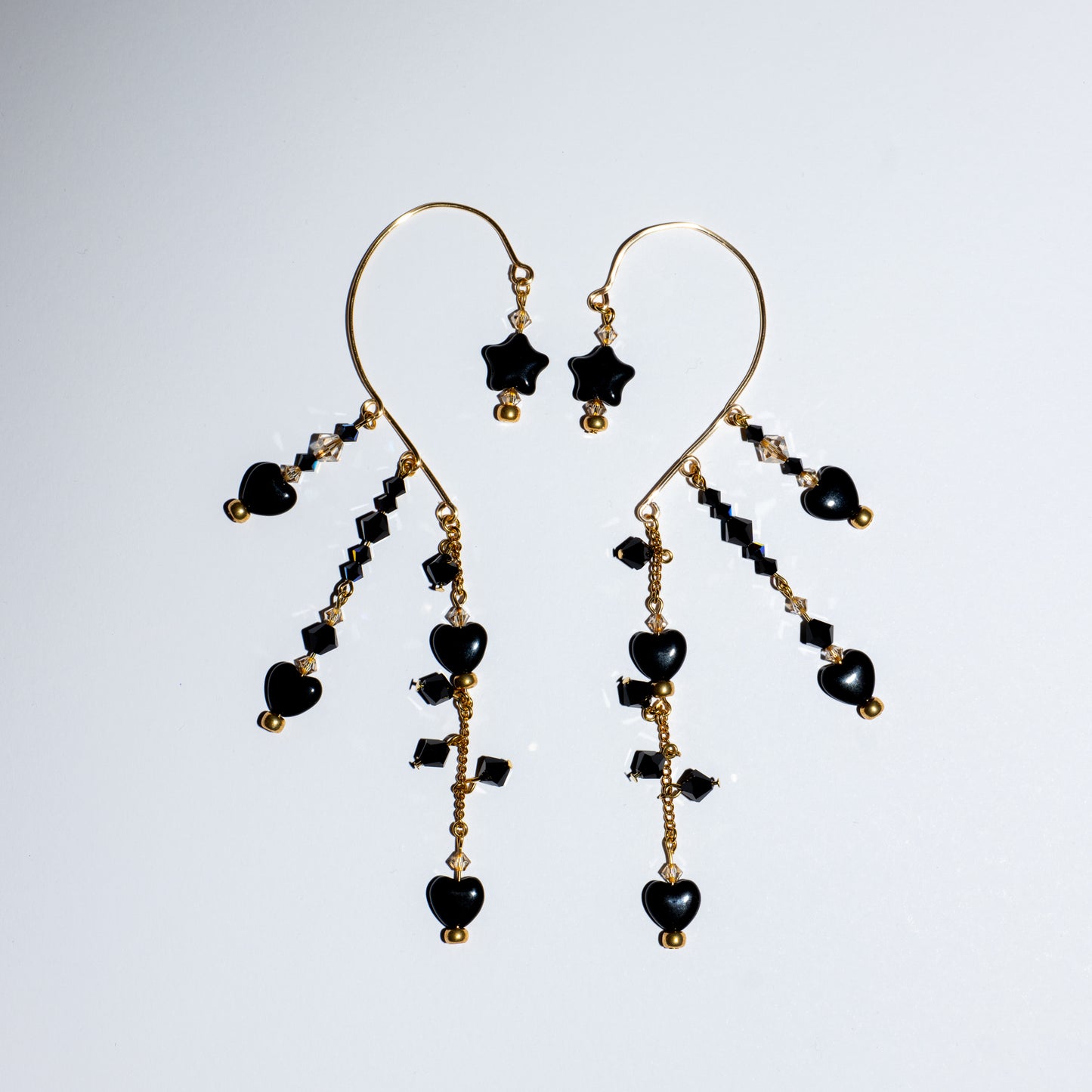 Ear cuffs Obsidian Heart