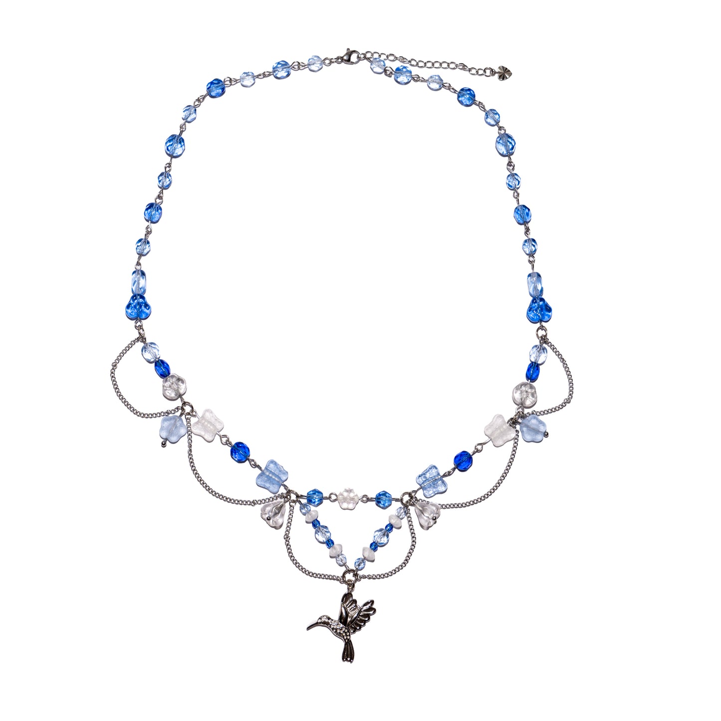 Blauwe kolibrie ketting