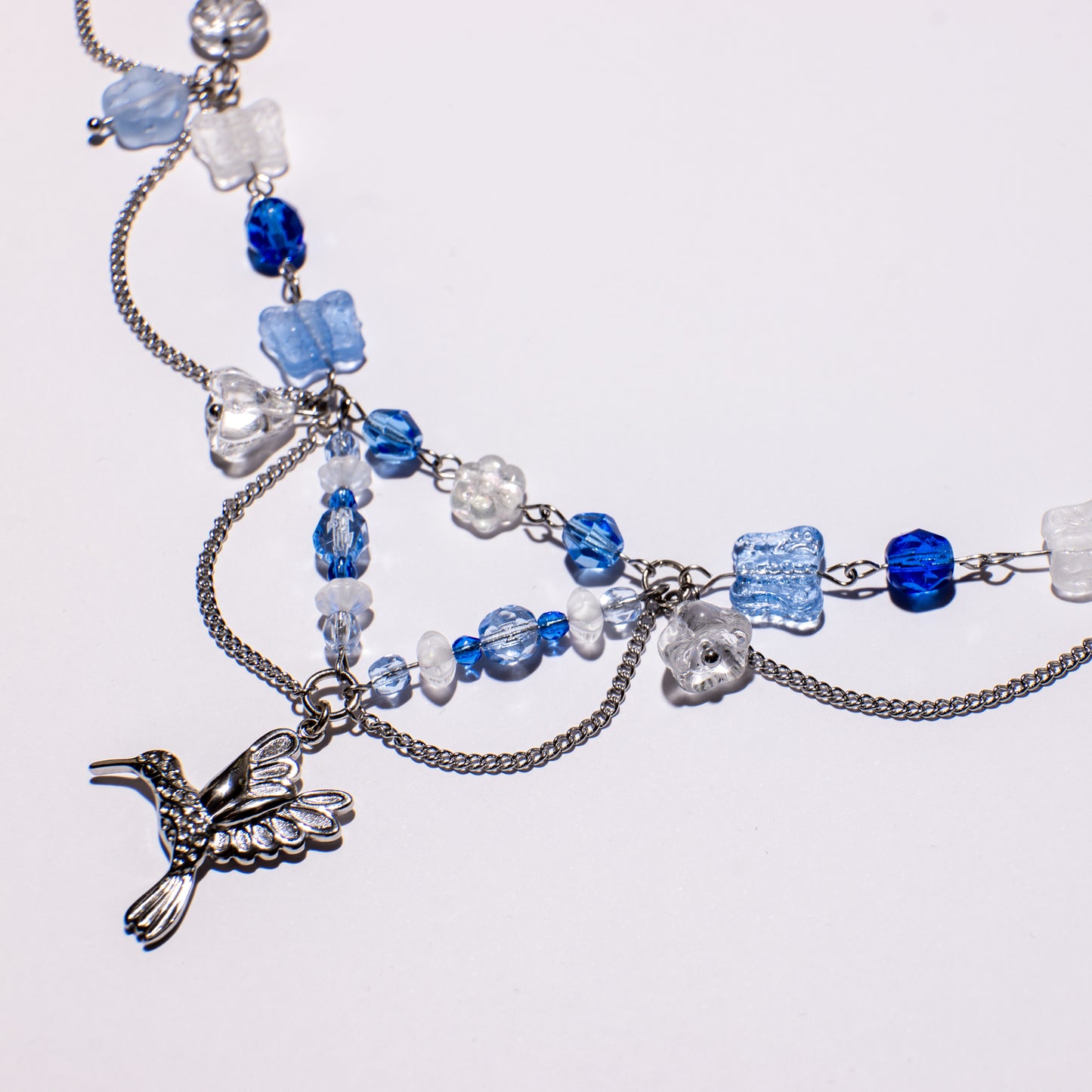 Blauwe kolibrie ketting
