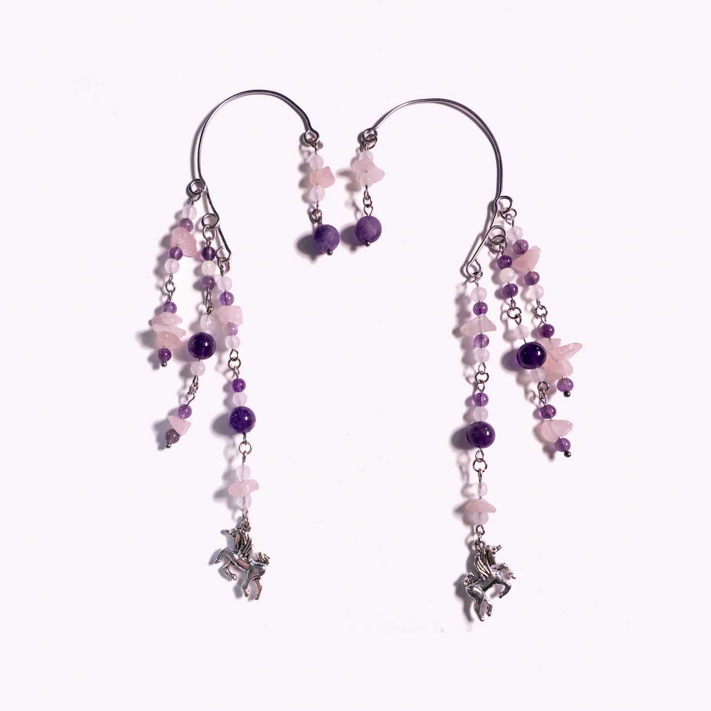 Amethyst Unicorn Ear Cuffs