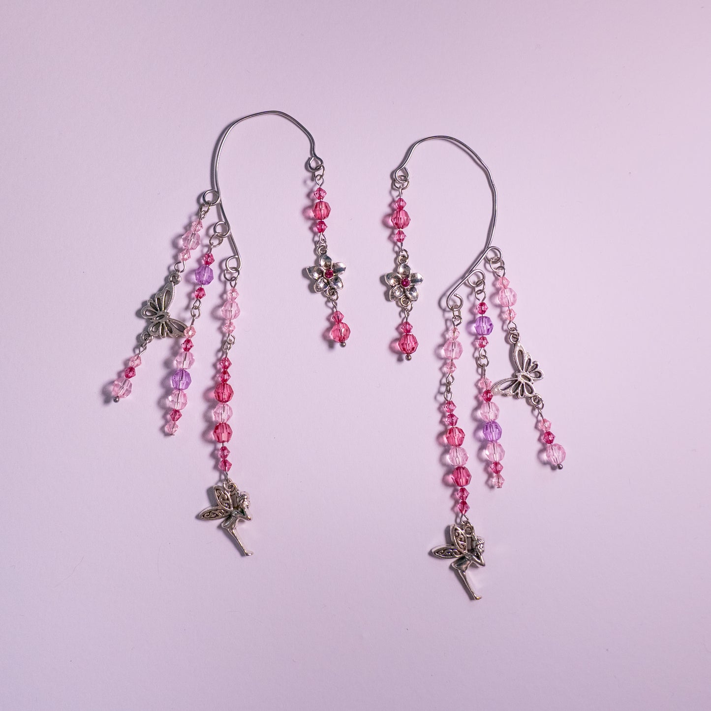 Roze/paarse elf ear cuffs