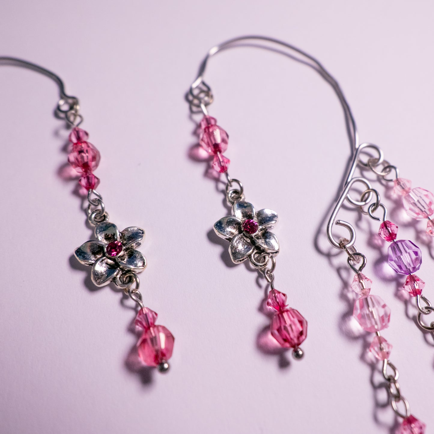 Roze/paarse elf ear cuffs