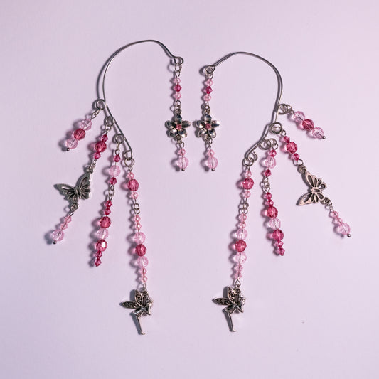 Roze/paarse elf ear cuffs