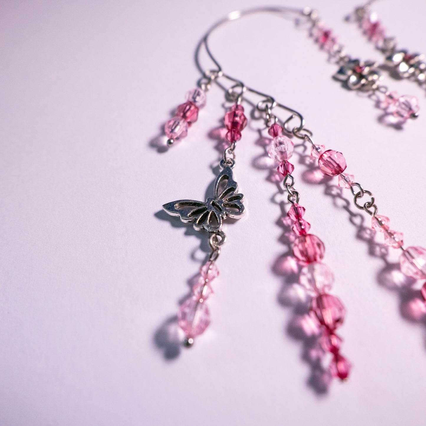 Roze/paarse elf ear cuffs