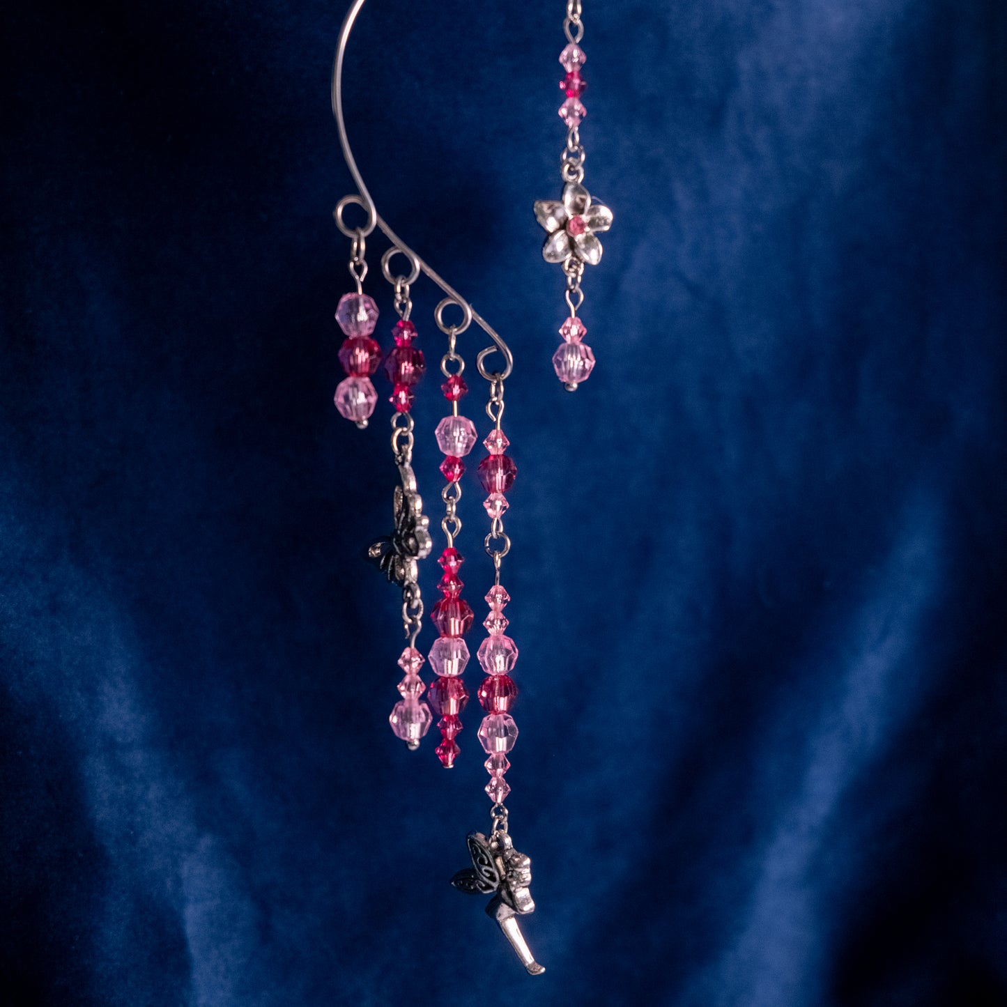 Roze/paarse elf ear cuffs